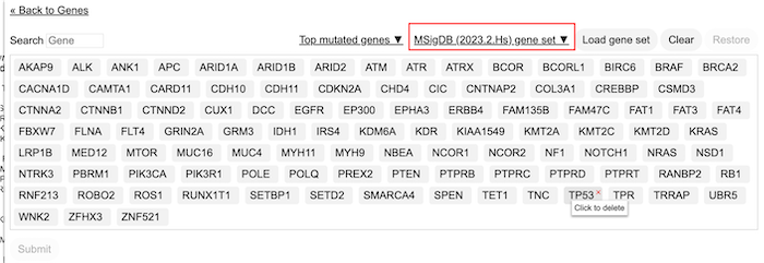 msigdb dropdown