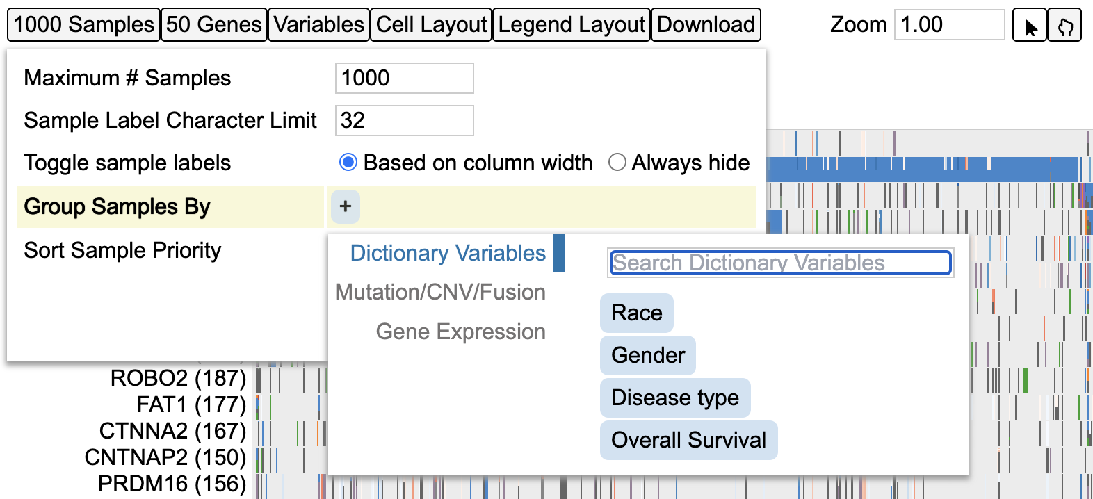 Group cases by another variable