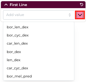 Cohort builder text entry drop down